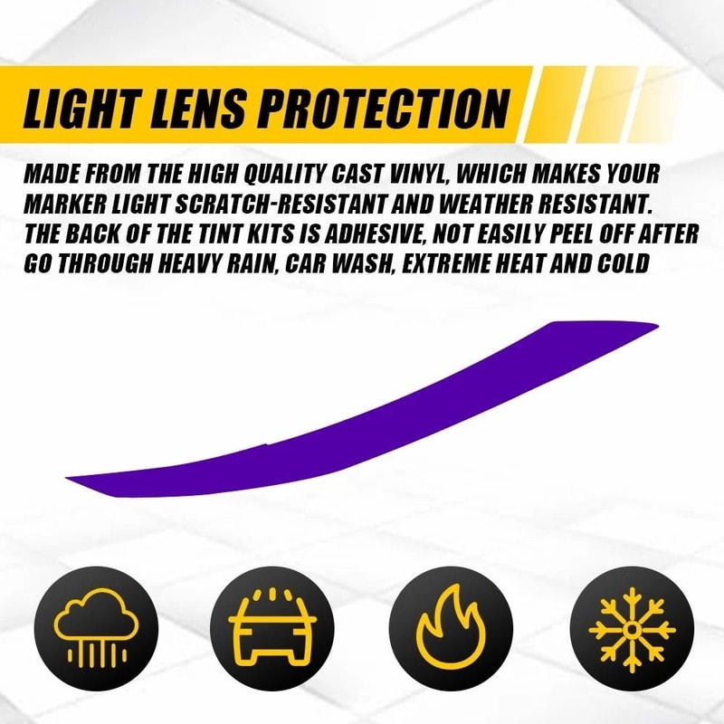 Purple Headlight Overlay Vinyl DRL Tint For Front Lights Premium Durable Protective Car Headlight F 4