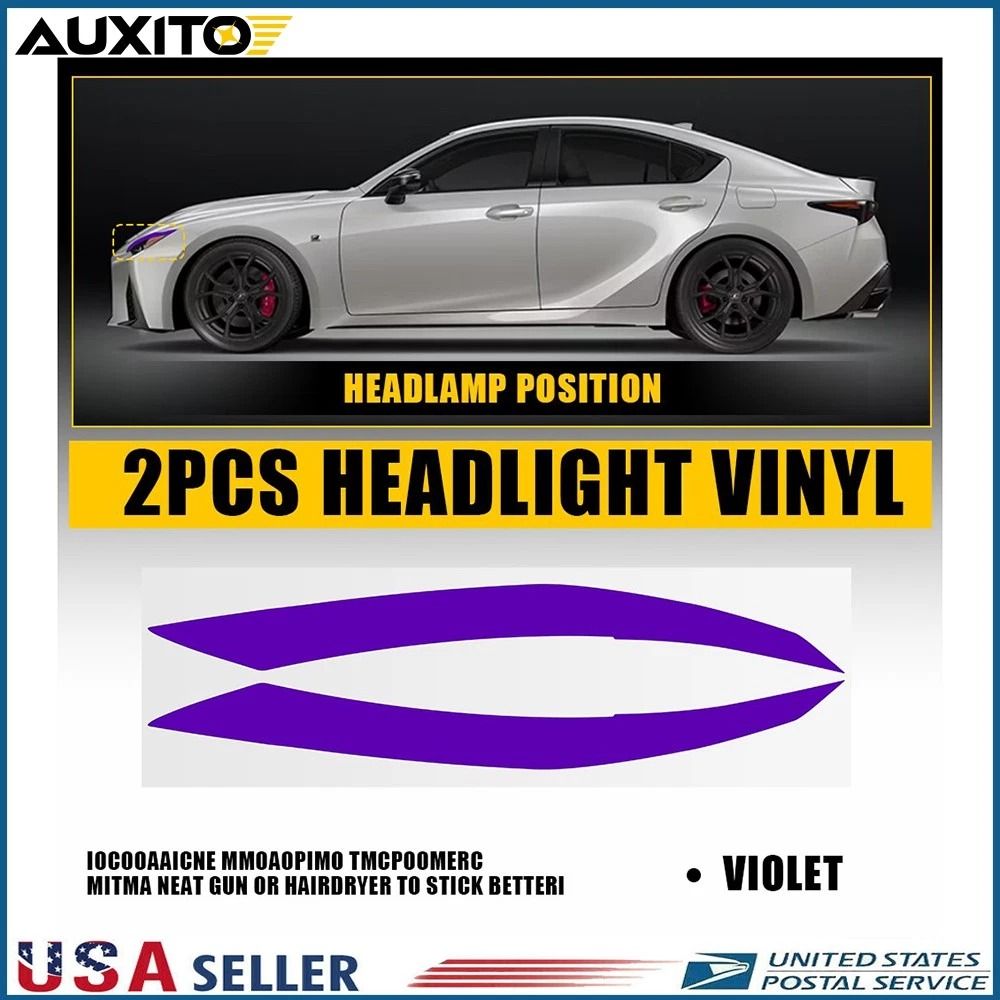 Purple Headlight Overlay Vinyl DRL Tint For Front Lights Premium Durable Protective Car Headlight F 7