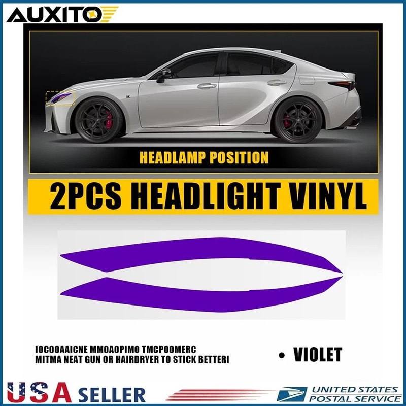 Purple Headlight Overlay Vinyl DRL Tint For Front Lights Premium Durable Protective Car Headlight F 7