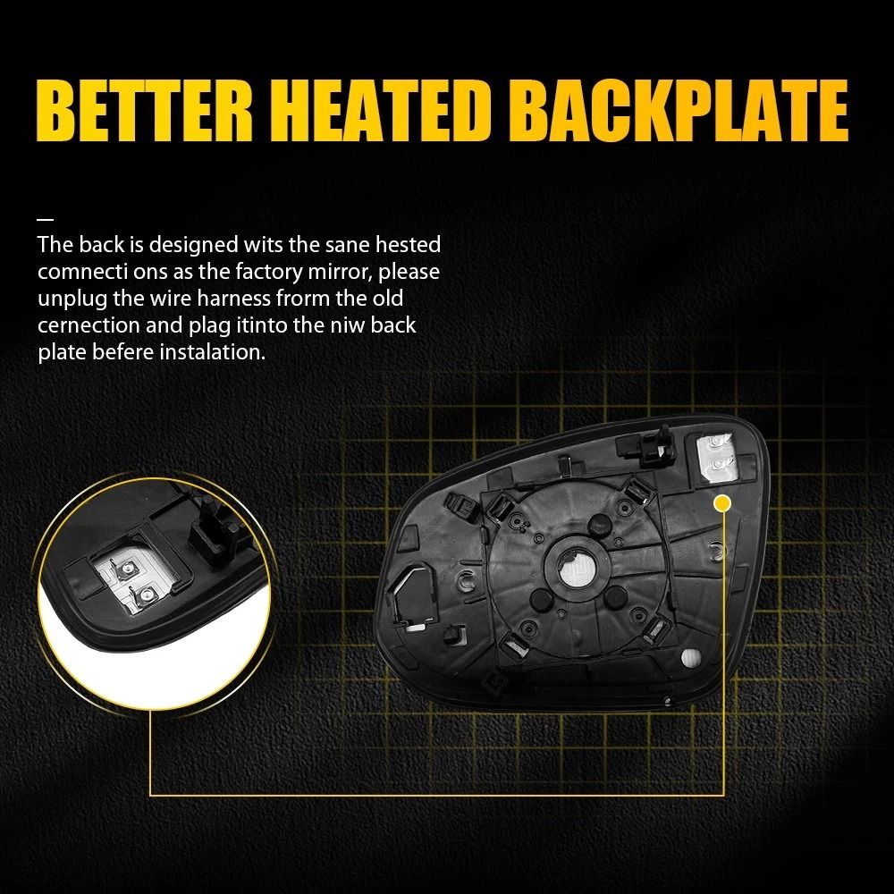 Right Passenger Side Mirror Glass Heated Superior Durability Perfect Fit For Easy Replacement Enhan 5