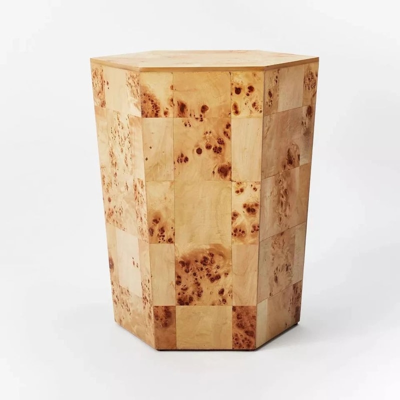 Wood Accent Table By Threshold Designed With Studio McGee Unique Hexagon Shape Wood Composite 1