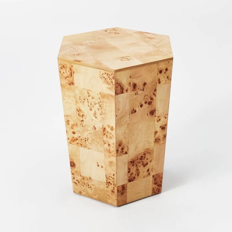 Wood Accent Table By Threshold Designed With Studio McGee Unique Hexagon Shape Wood Composite 2