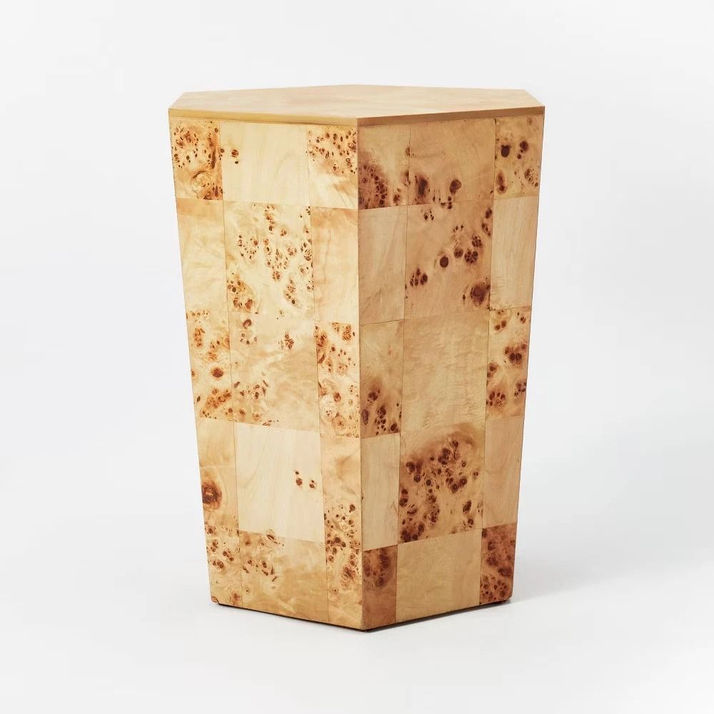 Wood Accent Table By Threshold Designed With Studio McGee Unique Hexagon Shape Wood Composite 5