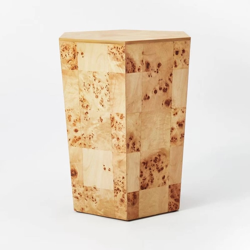 Wood Accent Table By Threshold Designed With Studio McGee Unique Hexagon Shape Wood Composite 5