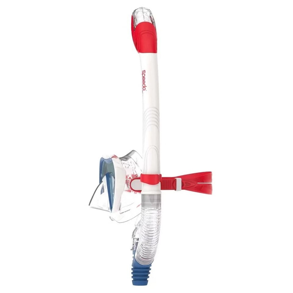 Snorkel Set For Adults RedWhiteBlue Mask With SplashTop Snorkel Polycarbonate Silicone Rubber 1