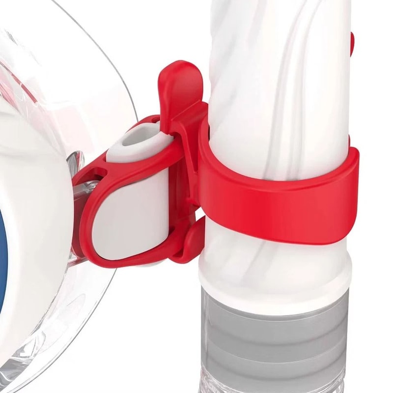 Snorkel Set For Adults RedWhiteBlue Mask With SplashTop Snorkel Polycarbonate Silicone Rubber 3