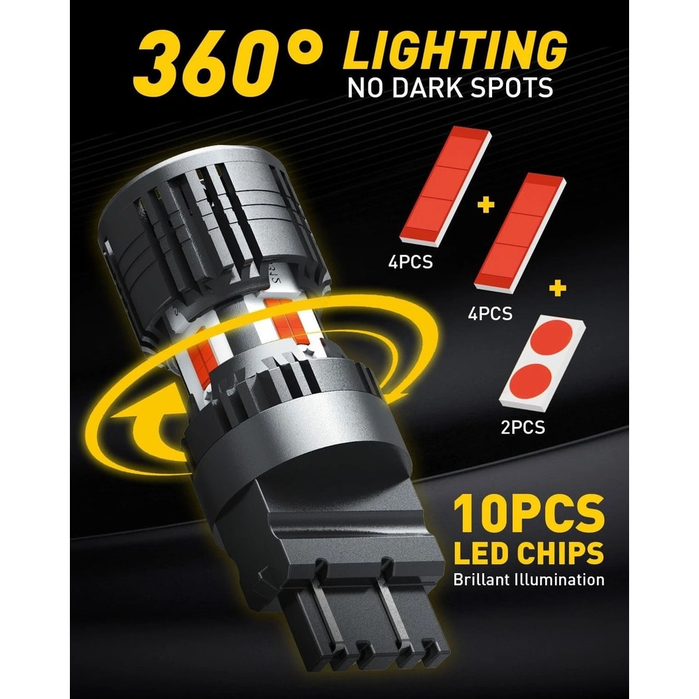 Red LED Brake Signal Tail Light Bulbs Brighter LED ErrorFree Easy PlugandPlay Installation 5