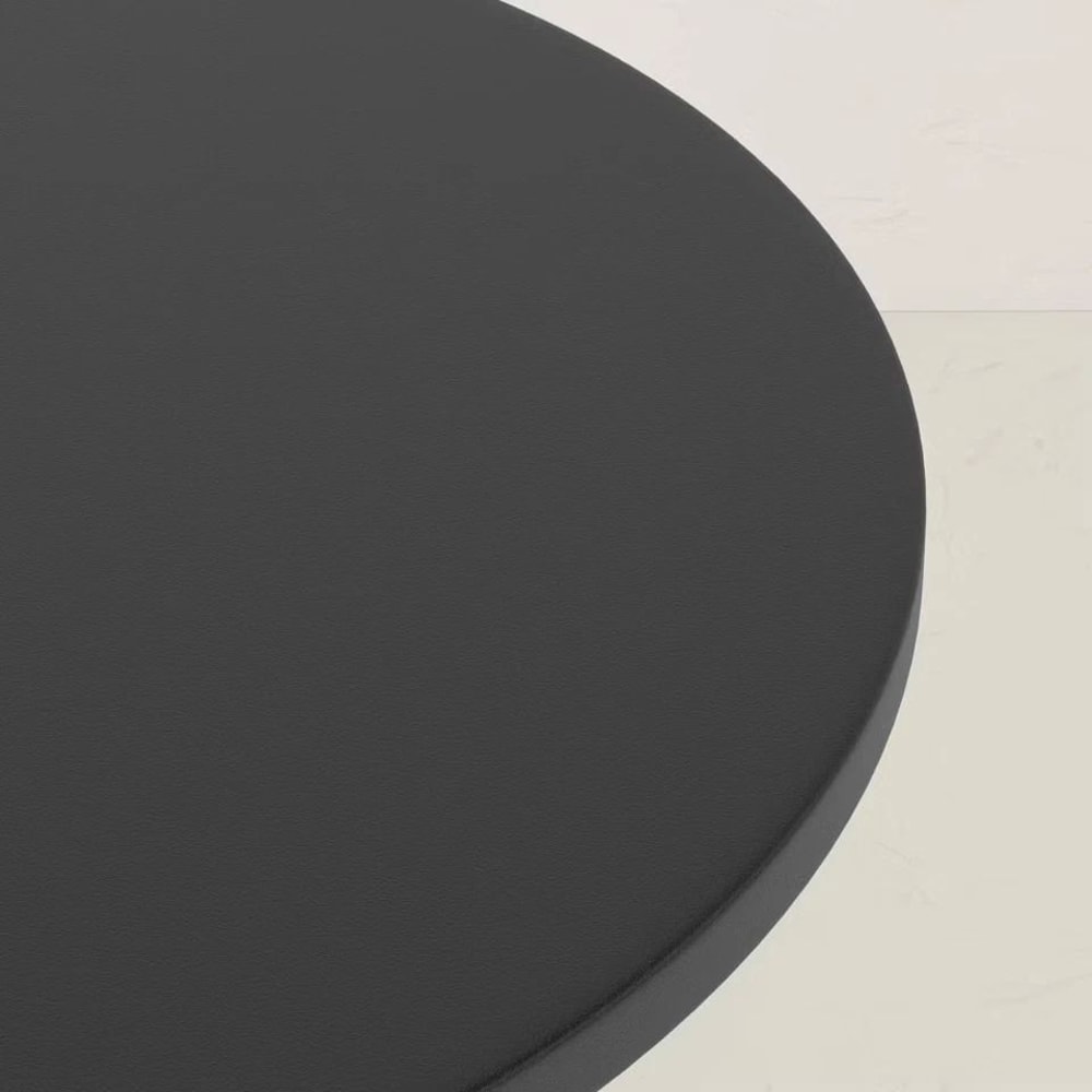 Designed Round Bistro Patio Dining Table With Jungalow Modern Black Metal Frame Perfect For Outdoor 2