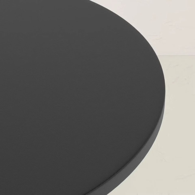 Designed Round Bistro Patio Dining Table With Jungalow Modern Black Metal Frame Perfect For Outdoor 2