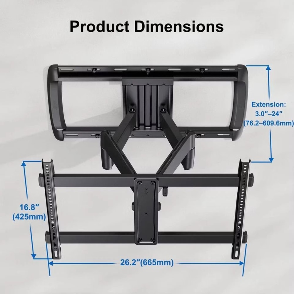 Full Motion TV Mount For TVs Tilts Swivels Extends 1