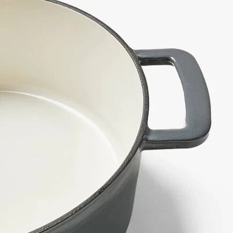 Enamel Dutch Oven Gray Eclipse Cast Iron Stock Pot OvenSafe Induction Ready Even Heating Cookware 1