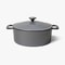 Enamel Dutch Oven Gray Eclipse Cast Iron Stock Pot OvenSafe Induction Ready Even Heating Cookware 3