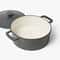Enamel Dutch Oven Gray Eclipse Cast Iron Stock Pot OvenSafe Induction Ready Even Heating Cookware 0