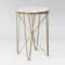 Marble Round Threshold End Table Narrow Design With Crisscross Gold Legs MidCentury Modern Accent F 4