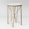 Marble Round Threshold End Table Narrow Design With Crisscross Gold Legs MidCentury Modern Accent F 4