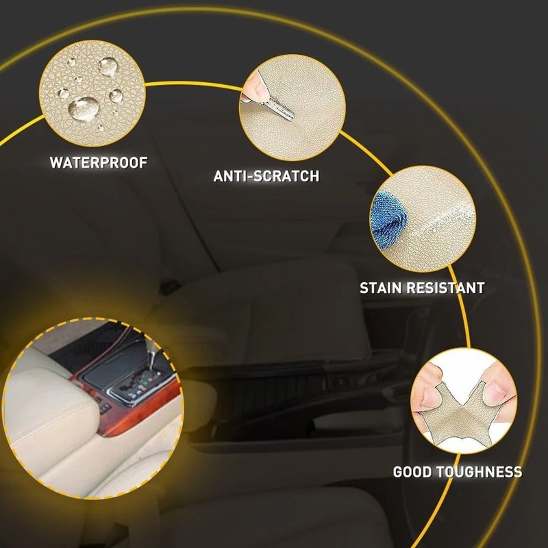 Leather Synthetic Console Armrest Cover Waterproof Soft Cushion Durable Microfiber Material For Com 4