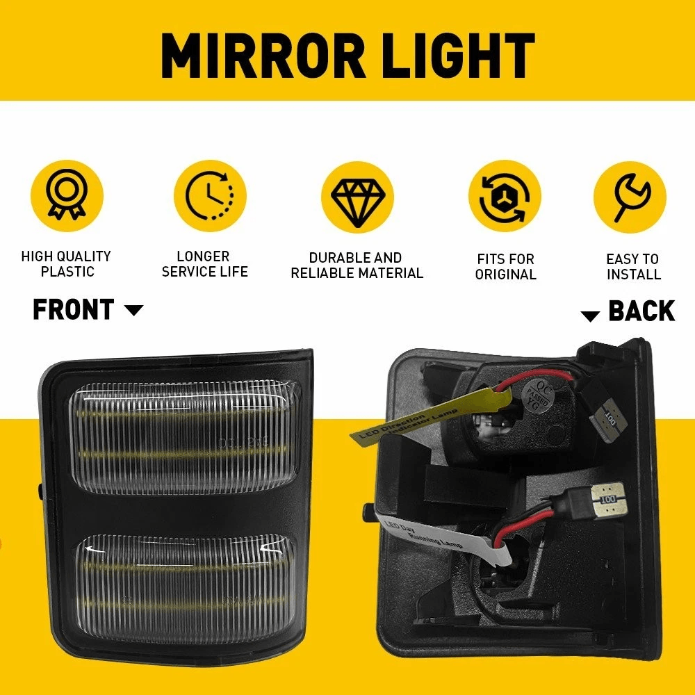 HighPerformance White LED Side Mirror Marker Lights Durable Easy Installation For Cars 4