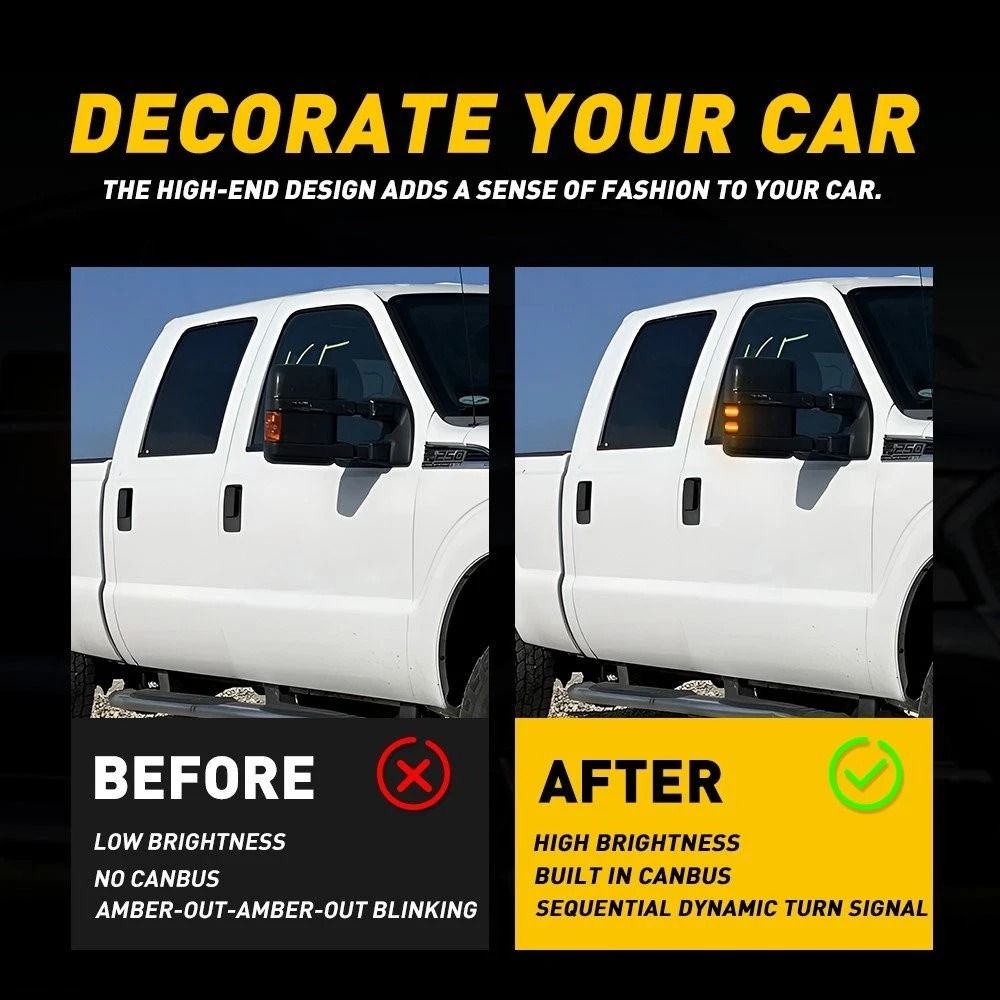 HighPerformance White LED Side Mirror Marker Lights Durable Easy Installation For Cars 8