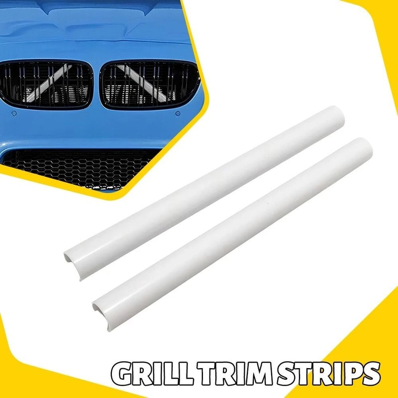 White Grill Bar V Brace Front Grille Trim Strip Cover Car Series Styling Accessory 1