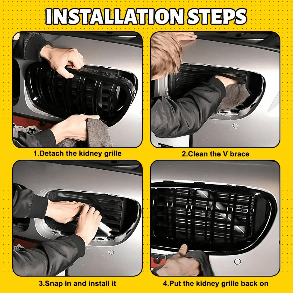 White Grill Bar V Brace Front Grille Trim Strip Cover Car Series Styling Accessory 5