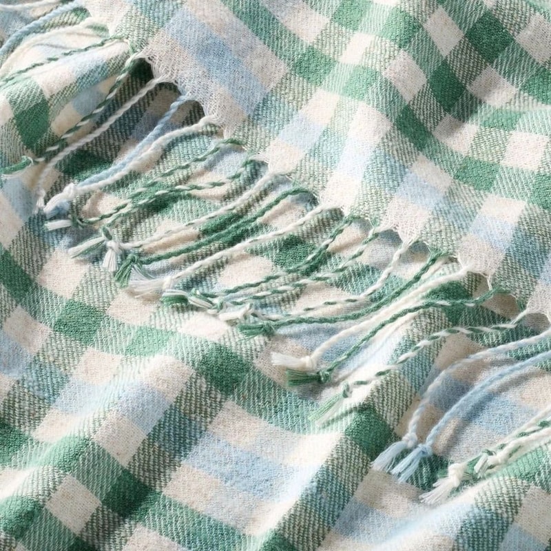 Plaid Woven Fringe Throw Blanket Hearth Hand With Magnolia Cozy Decorative Blanket 2