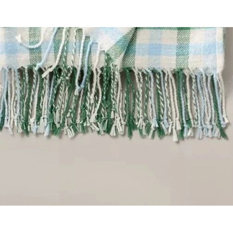 Plaid Woven Fringe Throw Blanket Hearth Hand With Magnolia Cozy Decorative Blanket 4