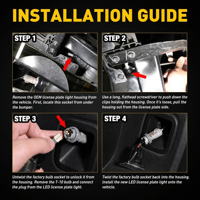 LED White License Plate Lights Waterproof High Brightness Easy Plug Play Installation 9