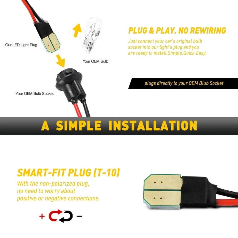 LED White License Plate Lights Waterproof High Brightness Easy Plug Play Installation 6