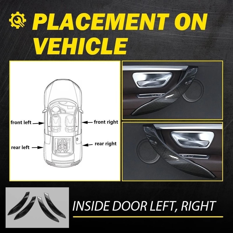 Carbon Fiber Door Handle Trim HighQuality TapeFree Installation Strict Quality Control 5