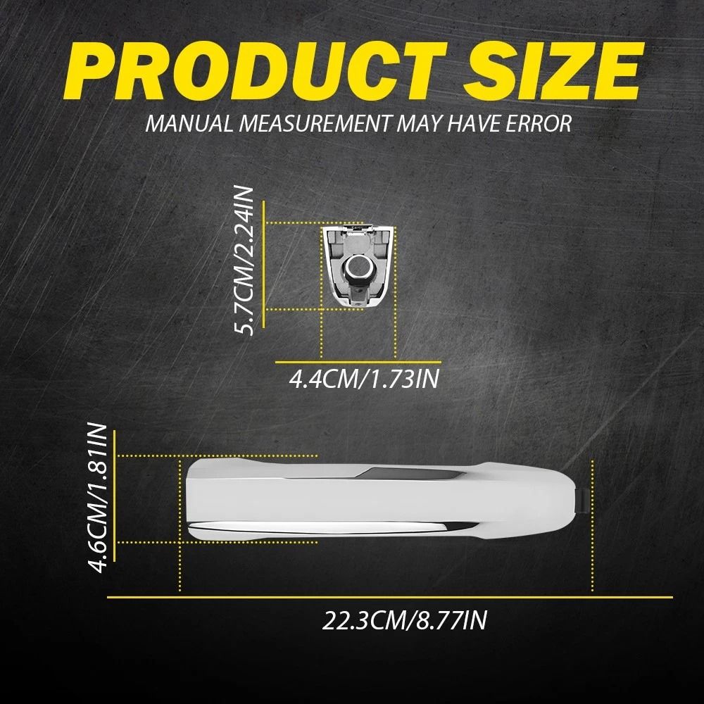 Chrome Front Left Door Handle Covers Longlasting Durability Simple Installation HighQuality Materia 3