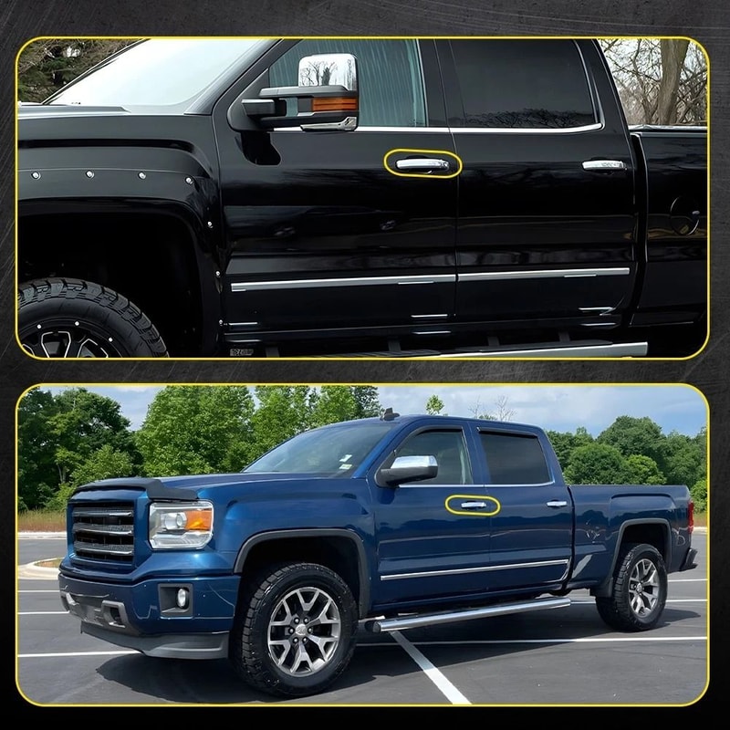 Chrome Front Left Door Handle Covers Longlasting Durability Simple Installation HighQuality Materia 0