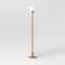 Natural Brown Torchiere Floor Lamp Threshold Cone Shade Way Lighting Metal Base Stylish Room Lighti 1