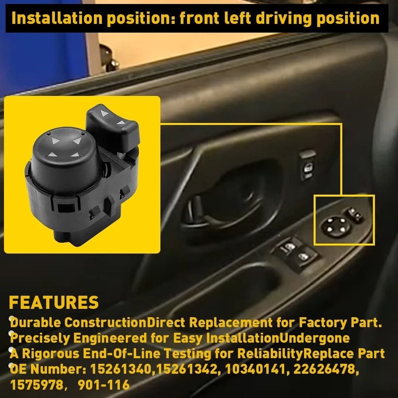 Front Driver Side Power Mirror Switch Control Stable Performance Simple Installation For Reliable U 7