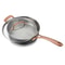 Matte Black Stainless Saute Pan With Blush Bronze Handle Tempered Glass Lid Induction Ready 0