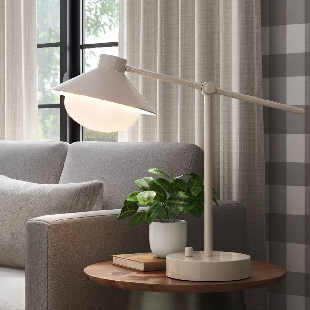 Threshold Shaded Orb Task Lamp Cream Elegant Orb Table Lamp With Glass Shade Rotary Turn Knob 1