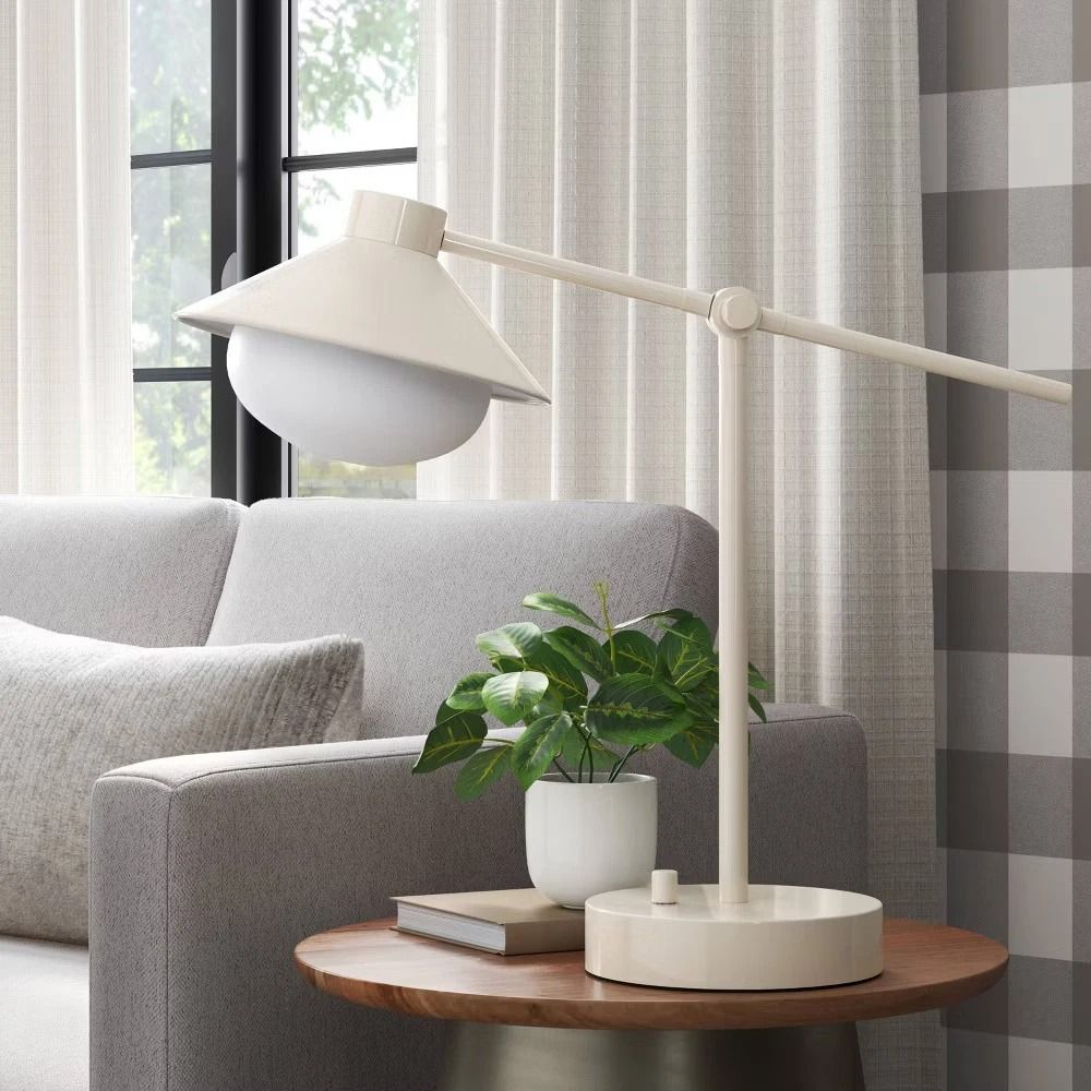 Threshold Shaded Orb Task Lamp Cream Elegant Orb Table Lamp With Glass Shade Rotary Turn Knob 3