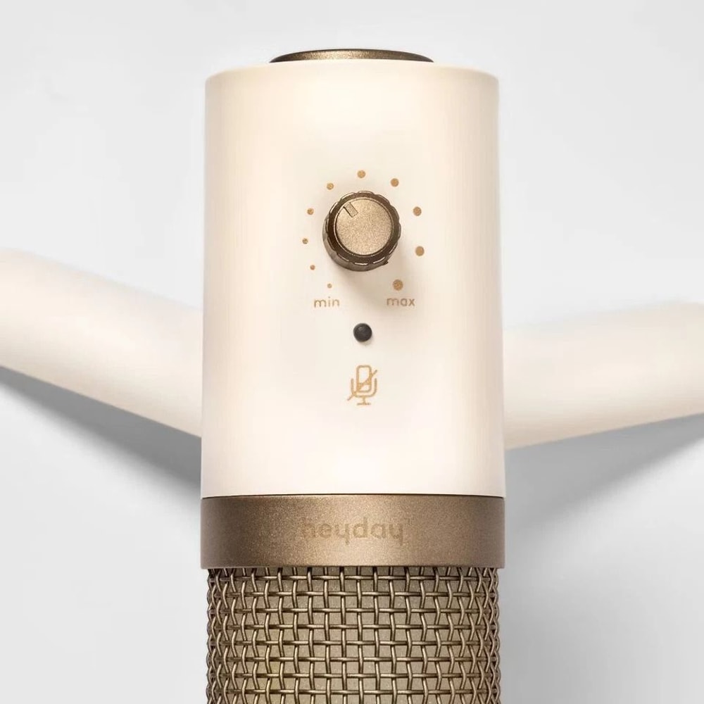 Desktop Microphone Stone White USB Condenser Mic For Video Calls Recording Compatible With Mac P 1