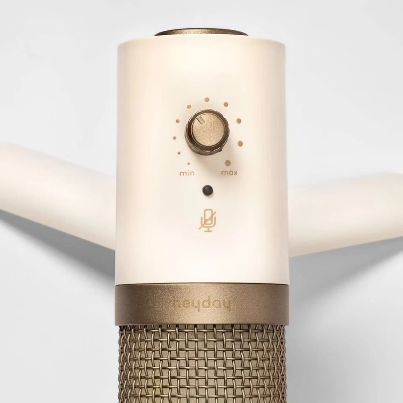 Desktop Microphone Stone White USB Condenser Mic For Video Calls Recording Compatible With Mac P 1