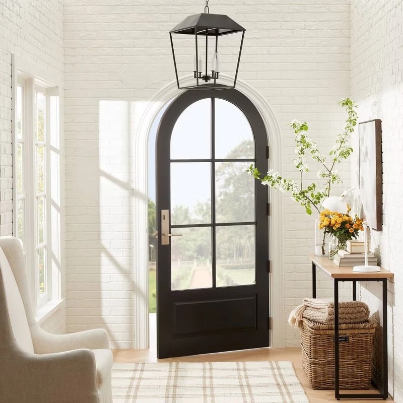 Black Lantern Pendant Studio McGee Designed Threshold Collection Adjustable Height Elegant Metal Li 0
