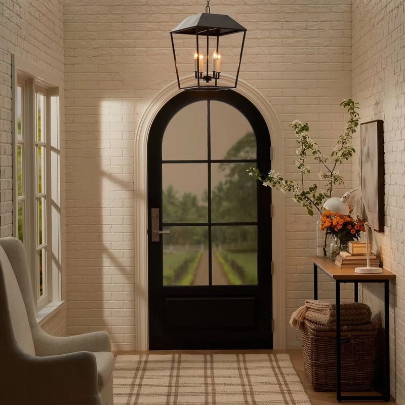 Black Lantern Pendant Studio McGee Designed Threshold Collection Adjustable Height Elegant Metal Li 1