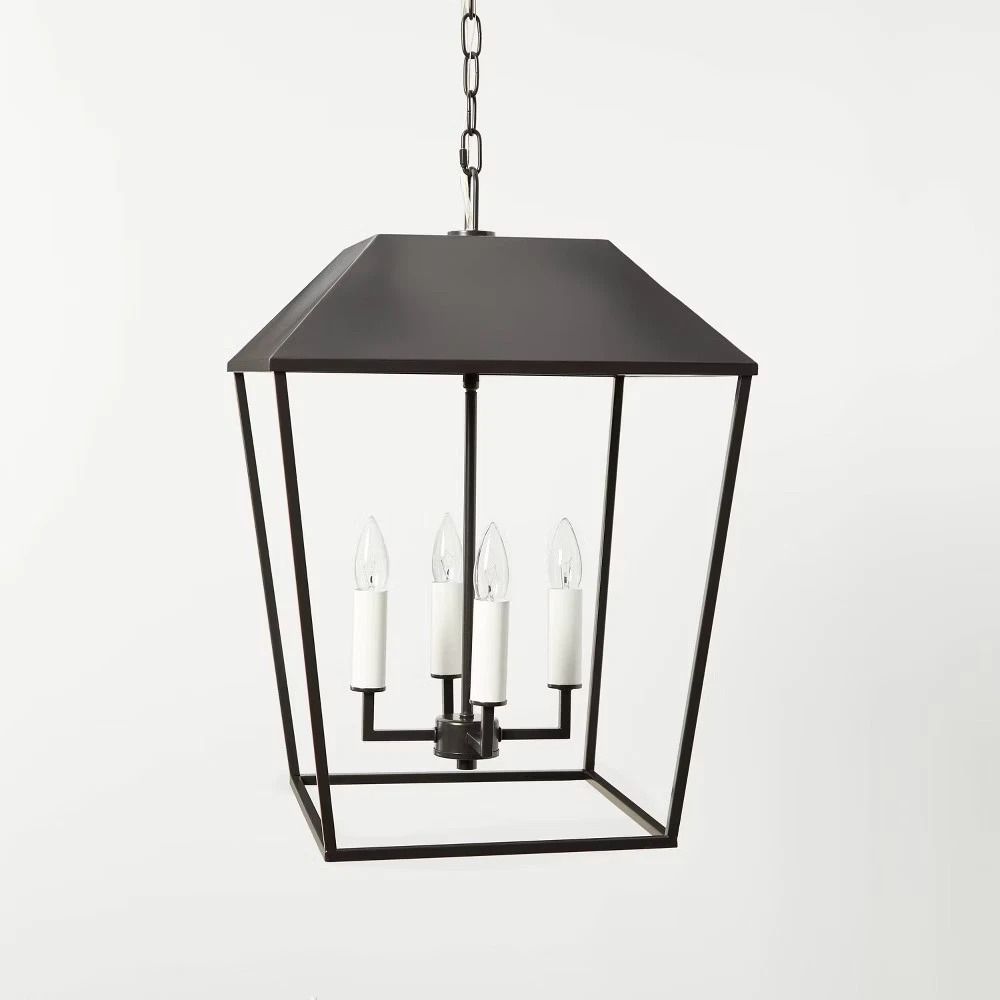 Black Lantern Pendant Studio McGee Designed Threshold Collection Adjustable Height Elegant Metal Li 5