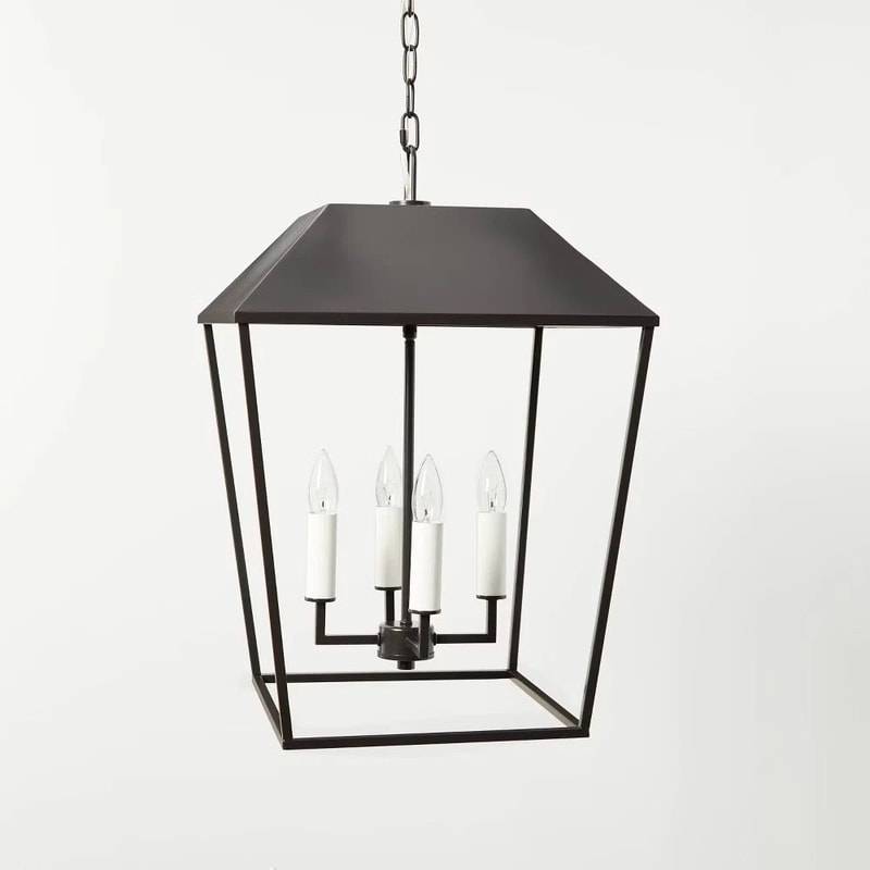 Black Lantern Pendant Studio McGee Designed Threshold Collection Adjustable Height Elegant Metal Li 5