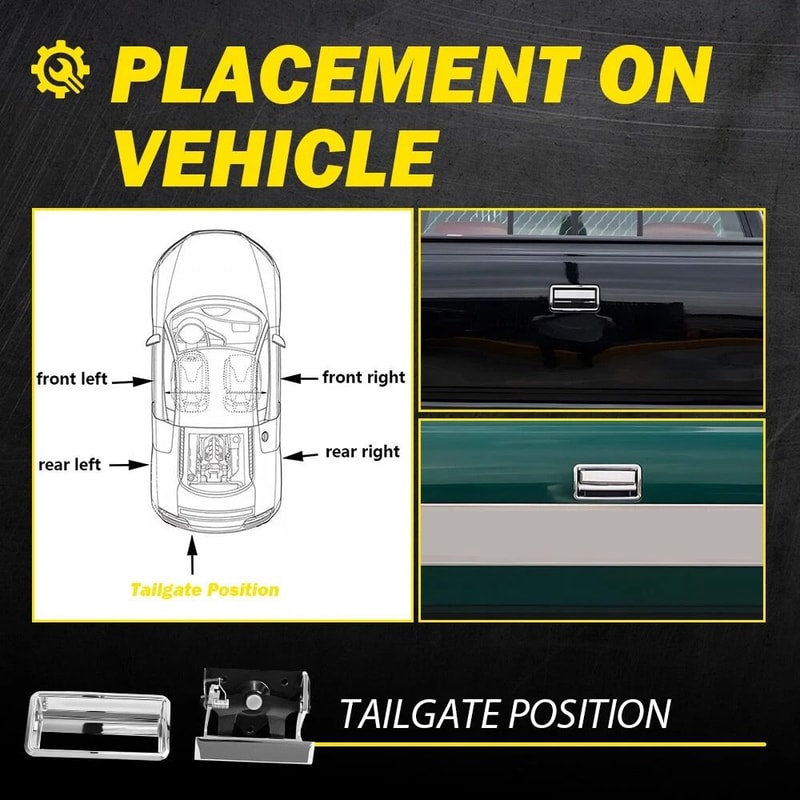 Chrome Tailgate Handle Cover For Pickup Durable Material Perfect Fitment Easy To Install 4