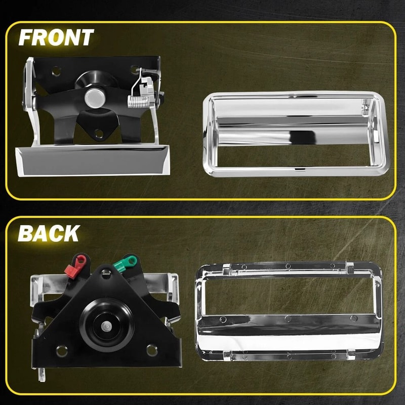 Chrome Tailgate Handle Cover For Pickup Durable Material Perfect Fitment Easy To Install 6