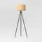 Room Essentials Tripod Floor Lamp With Oval Paper Shade Black Metal Body Adjustable Height 0