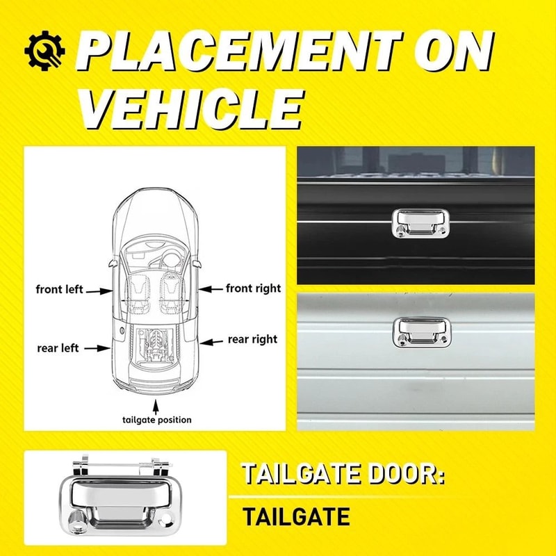 Textured Rear Tail Gate Handle Tailgate Handle With Outside Camera Hole Perfect Fit For Easy Instal 5