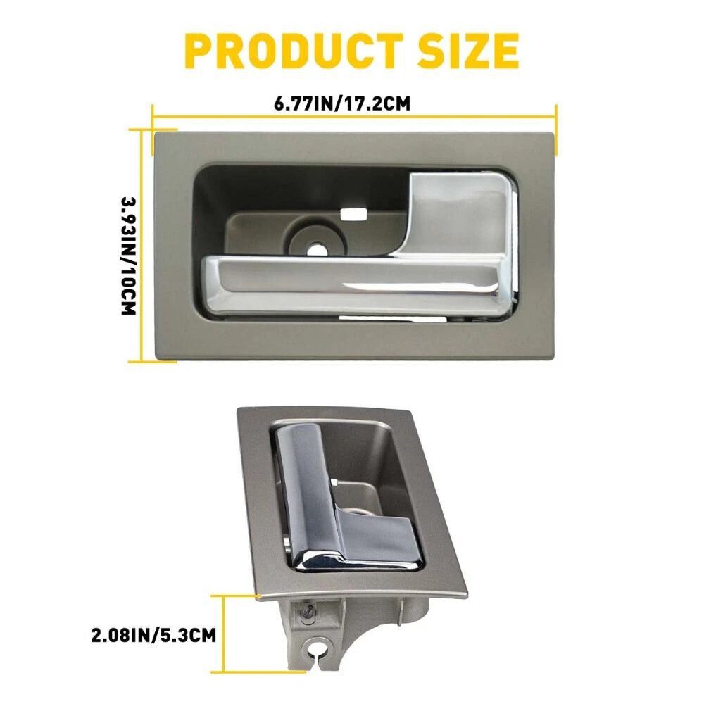 Right Passenger Side Door Handle RH Inside Interior Silver Durable Plastic OEM Fit Quality Control 3