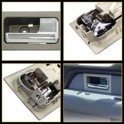 right passenger side door handle rh, inside interior, silver, durable plastic, fit, quality control