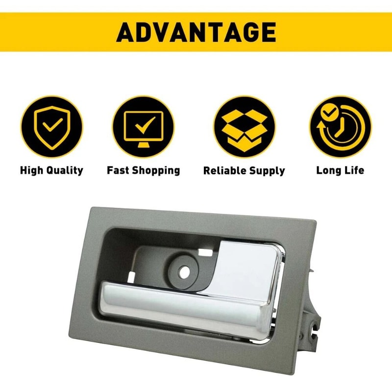 Right Passenger Side Door Handle RH Inside Interior Silver Durable Plastic OEM Fit Quality Control 4