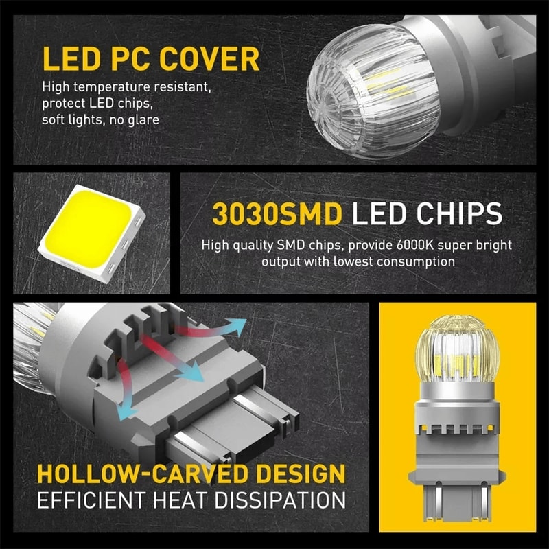 Bright White Daytime Running Light DRL Bulbs Reliable Driving Light 1